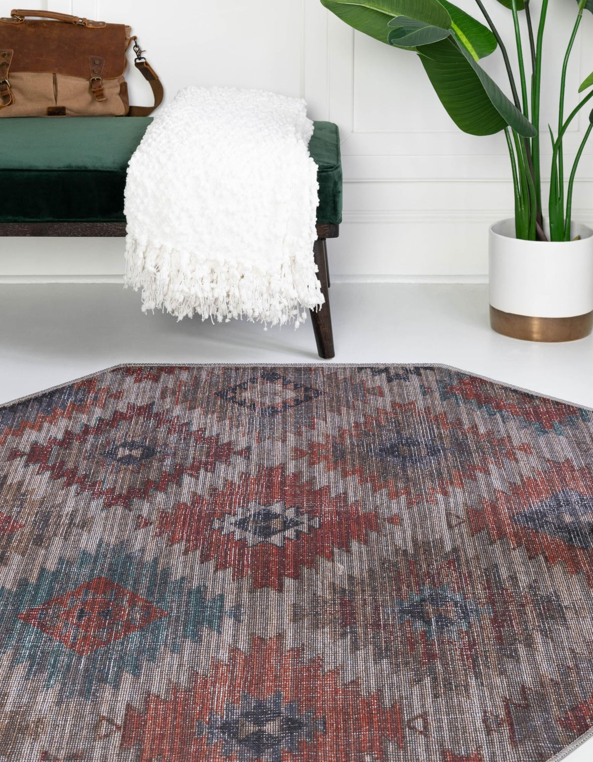 Sisu Tripura Rust Red & Beige & Navy Blue Area Rug | Original supplier photo 23