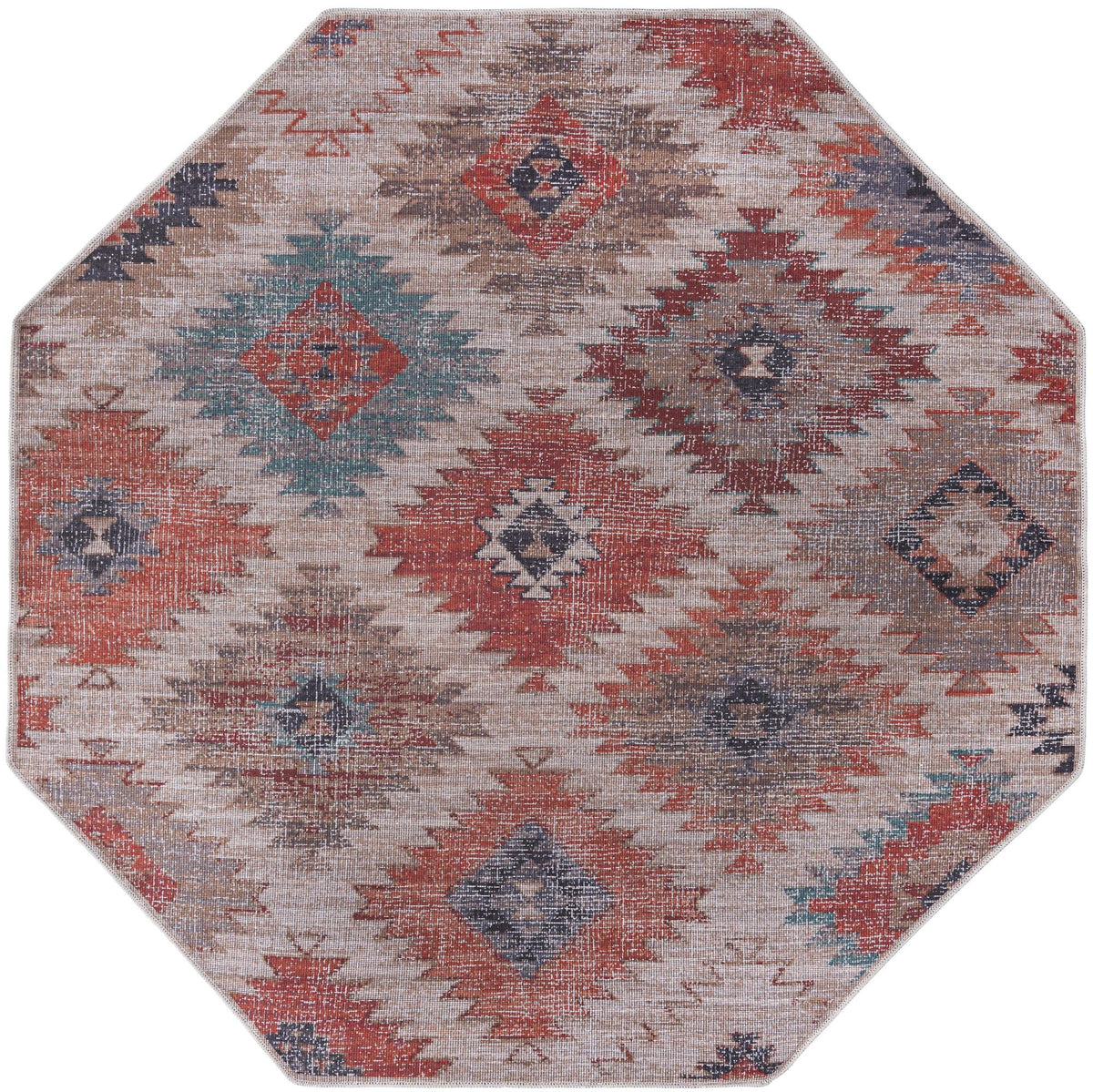 Sisu Tripura Rust Red & Beige & Navy Blue Area Rug | Original supplier photo 22