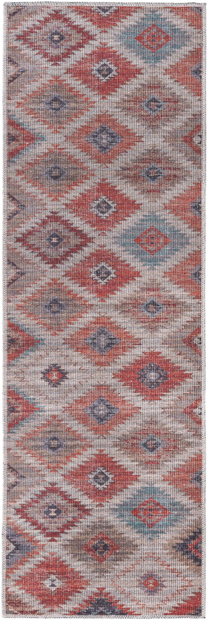 Sisu Tripura Rust Red & Beige & Navy Blue Area Rug | Original supplier photo 47