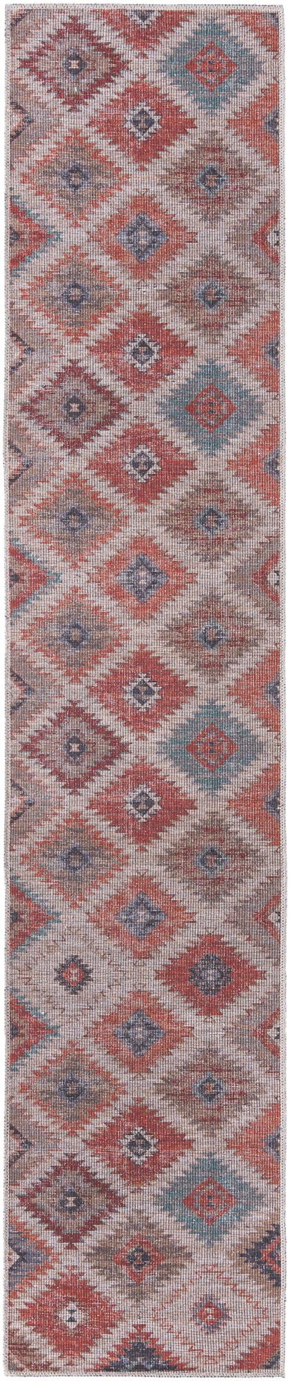 Sisu Tripura Rust Red & Beige & Navy Blue Area Rug | Original supplier photo 45
