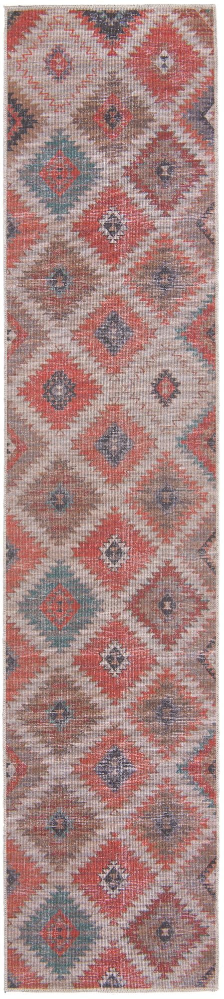 Sisu Tripura Rust Red & Beige & Navy Blue Area Rug | Original supplier photo 42