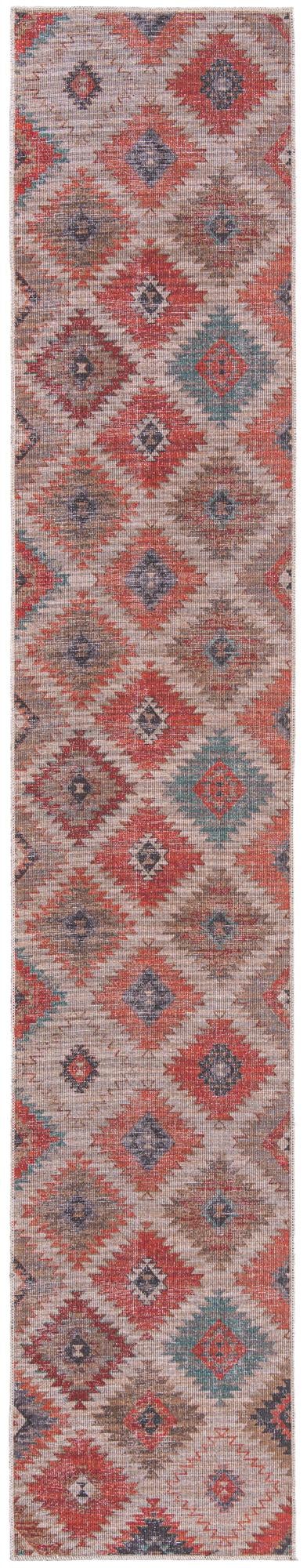 Sisu Tripura Rust Red & Beige & Navy Blue Area Rug | Original supplier photo 33