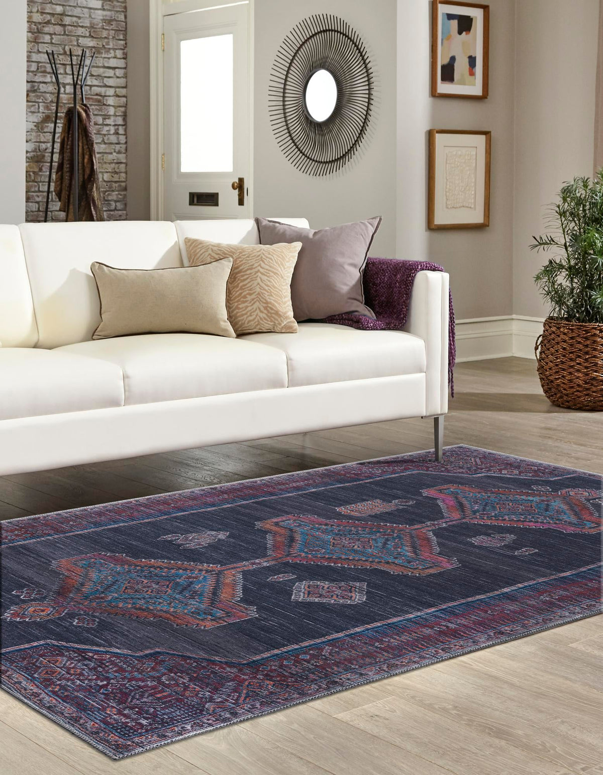 Sisu Mizoram Charcoal and Gray & Brown Area Rug | Unique Loom high-resolution supplier additional photo 3178198_image_1011.jpg