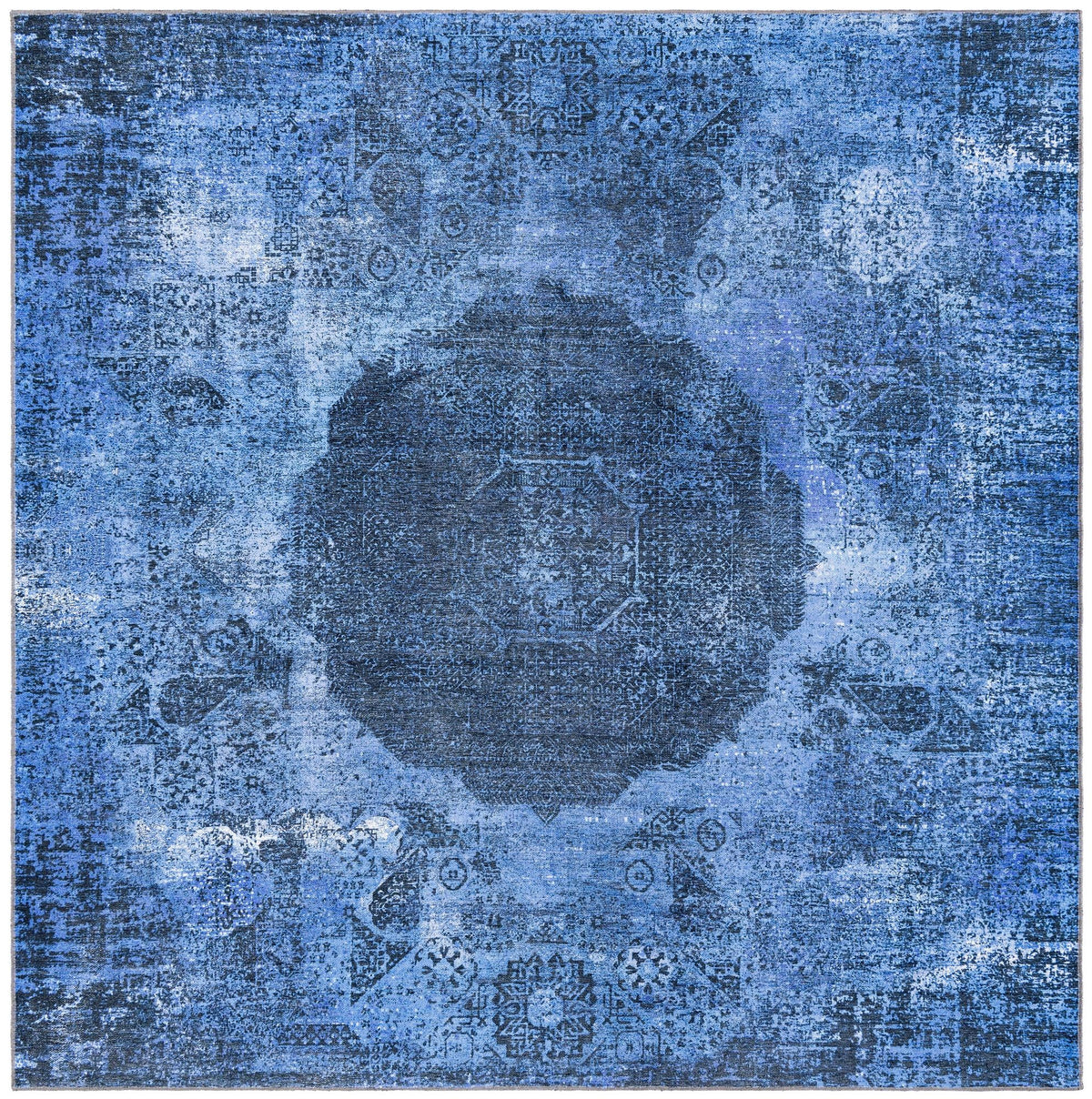 Yara Nayer Overdyed Blue & Blue Area Rug | exact SKU 3181929 full-resolution original supplier overhead replacement