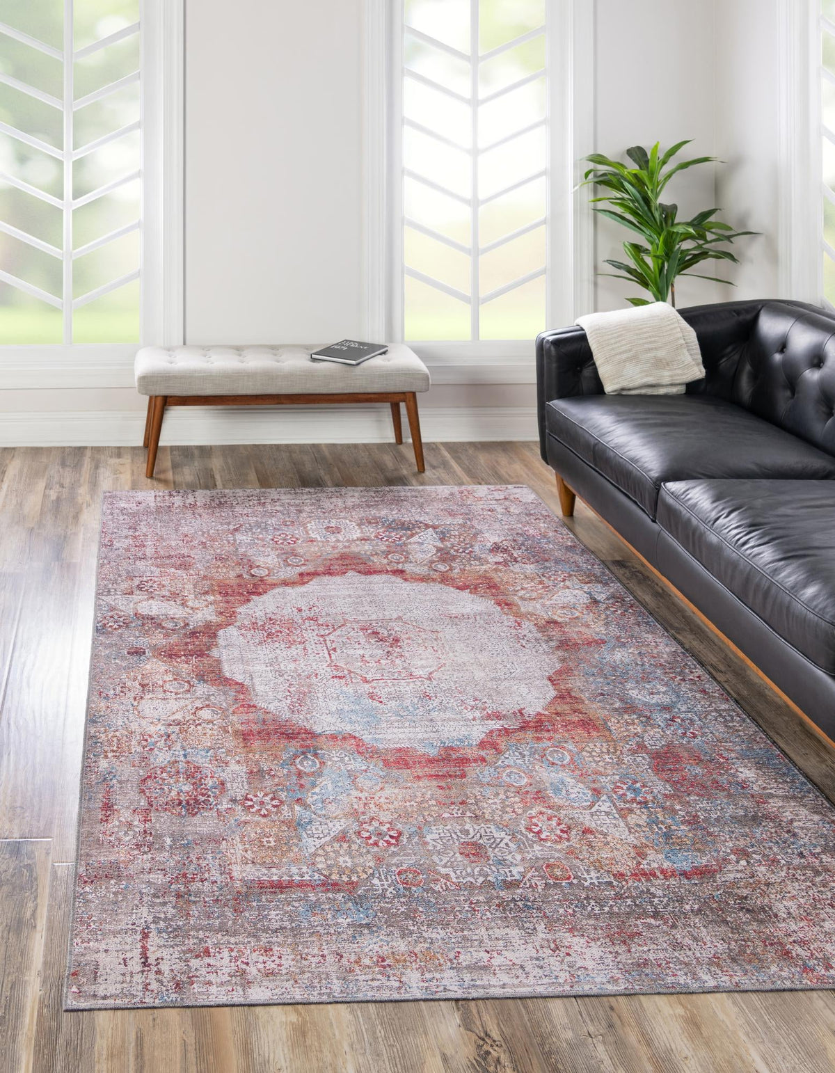 Yara Nayer Multi & Ivory Area Rug, room setting