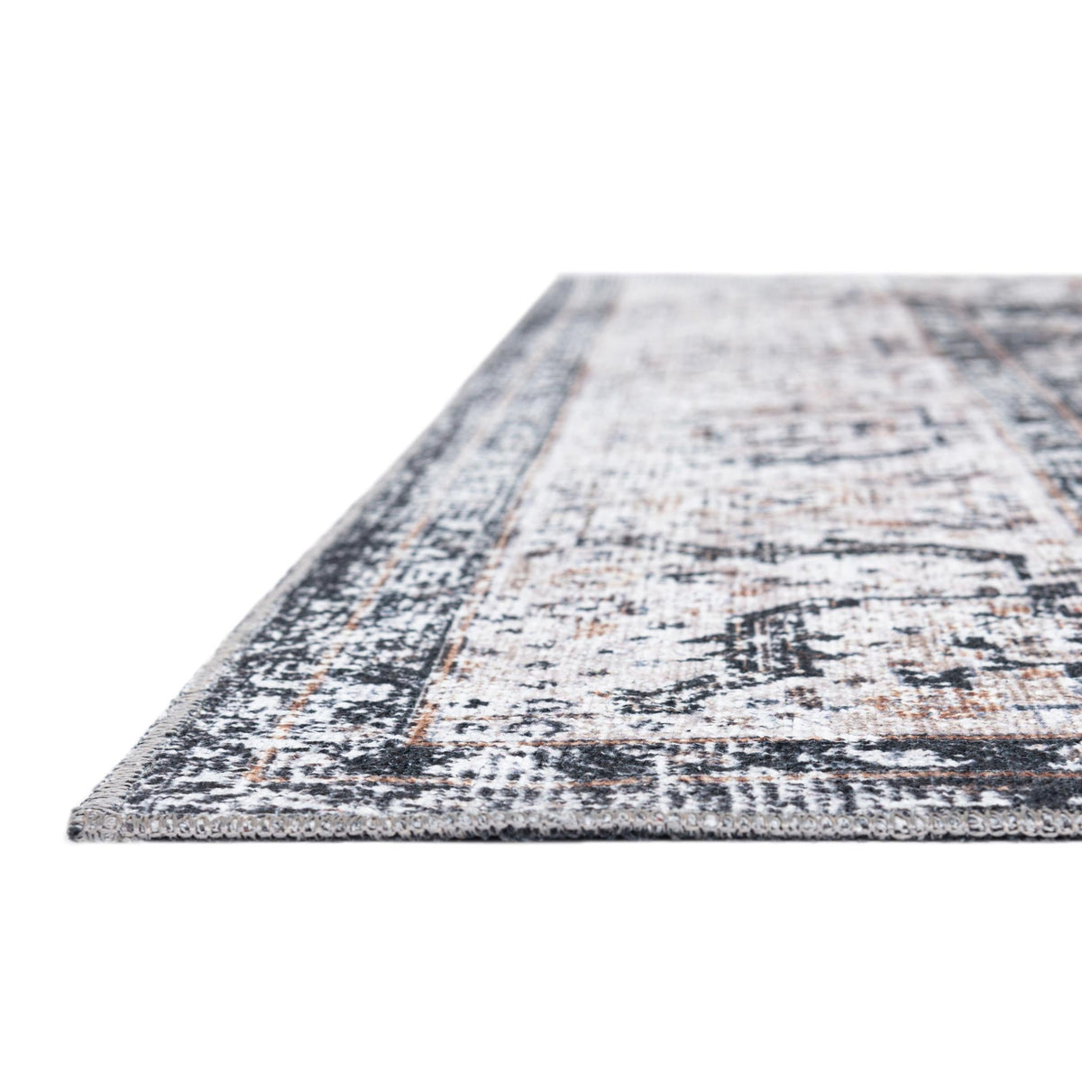 Yara Yash Linen Charcoal & Beige Area Rug | original supplier alternate detail or shape