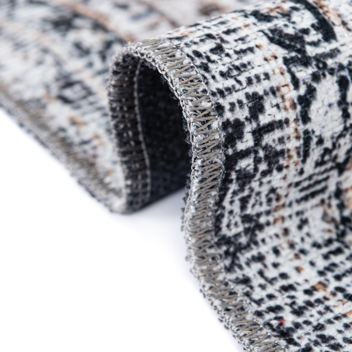Yara Yash Linen Charcoal & Beige Area Rug | original supplier alternate detail or shape