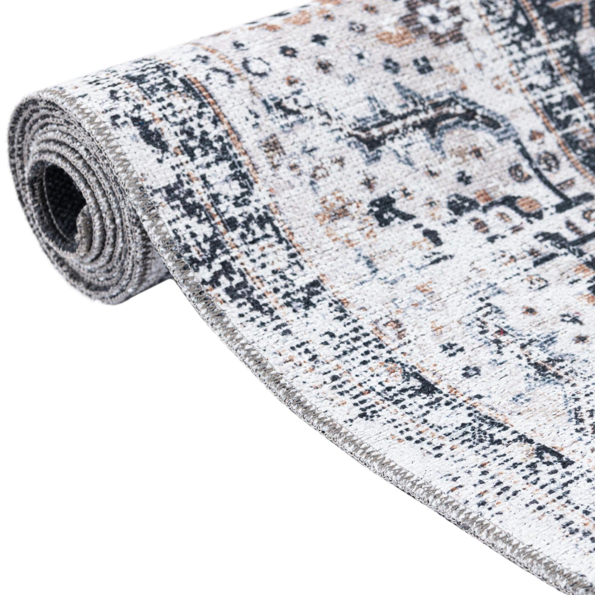 Yara Yash Linen Charcoal & Beige Area Rug | original supplier alternate detail or shape