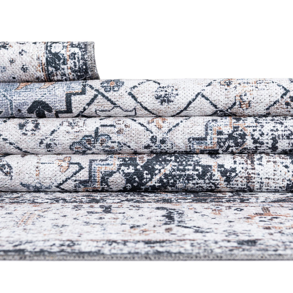 Yara Yash Linen Charcoal & Beige Area Rug | original supplier alternate detail or shape