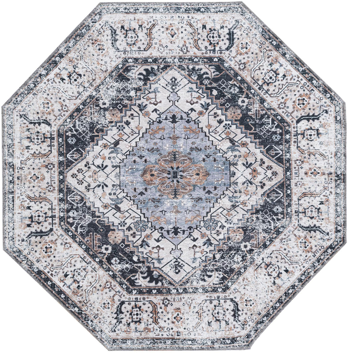 Yara Yash Linen Charcoal & Beige Area Rug | original supplier alternate detail or shape