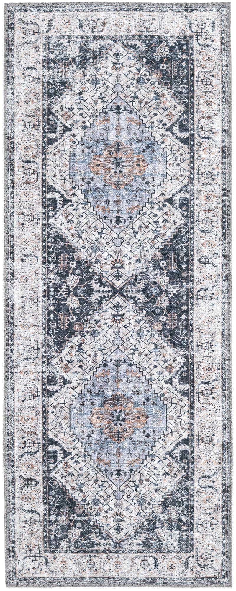 Yara Yash Linen Charcoal & Beige Area Rug | original supplier alternate detail or shape