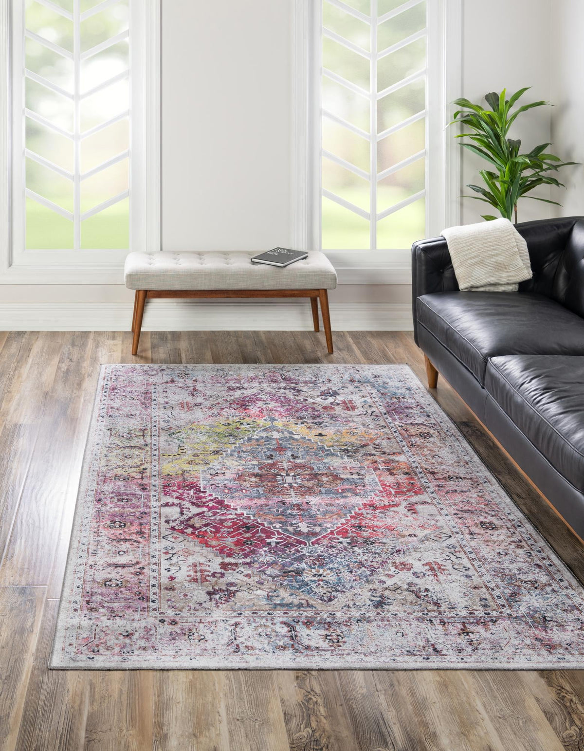 Yara Yash Multi & Ivory Area Rug, room setting