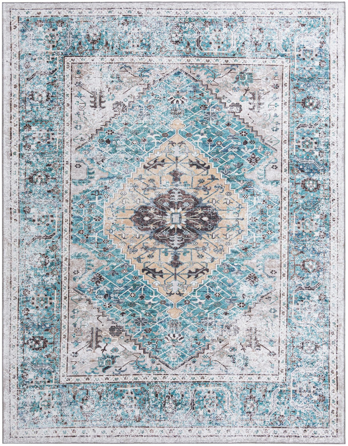 Yara Yash Seaglass & Ivory Area Rug | exact lead 3182175 overhead