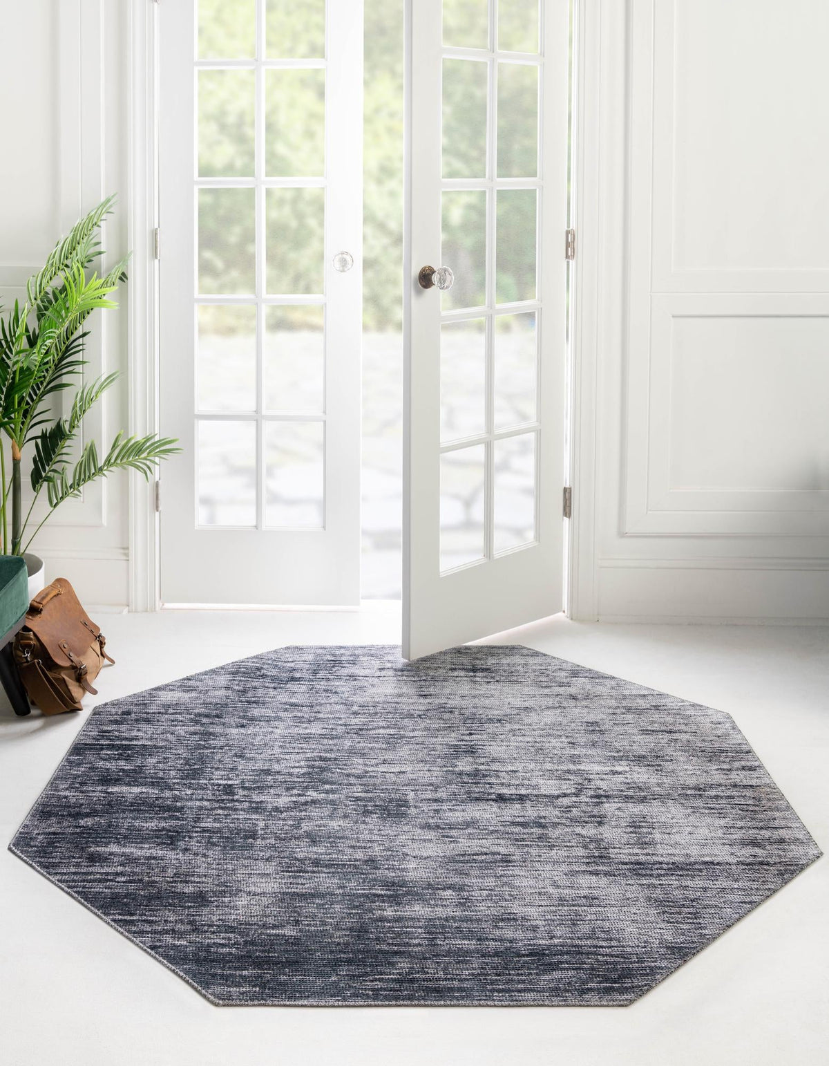 Asha Rosas Gray & Ivory Area Rug | Same-design and same-color lifestyle photo (shape may differ) 