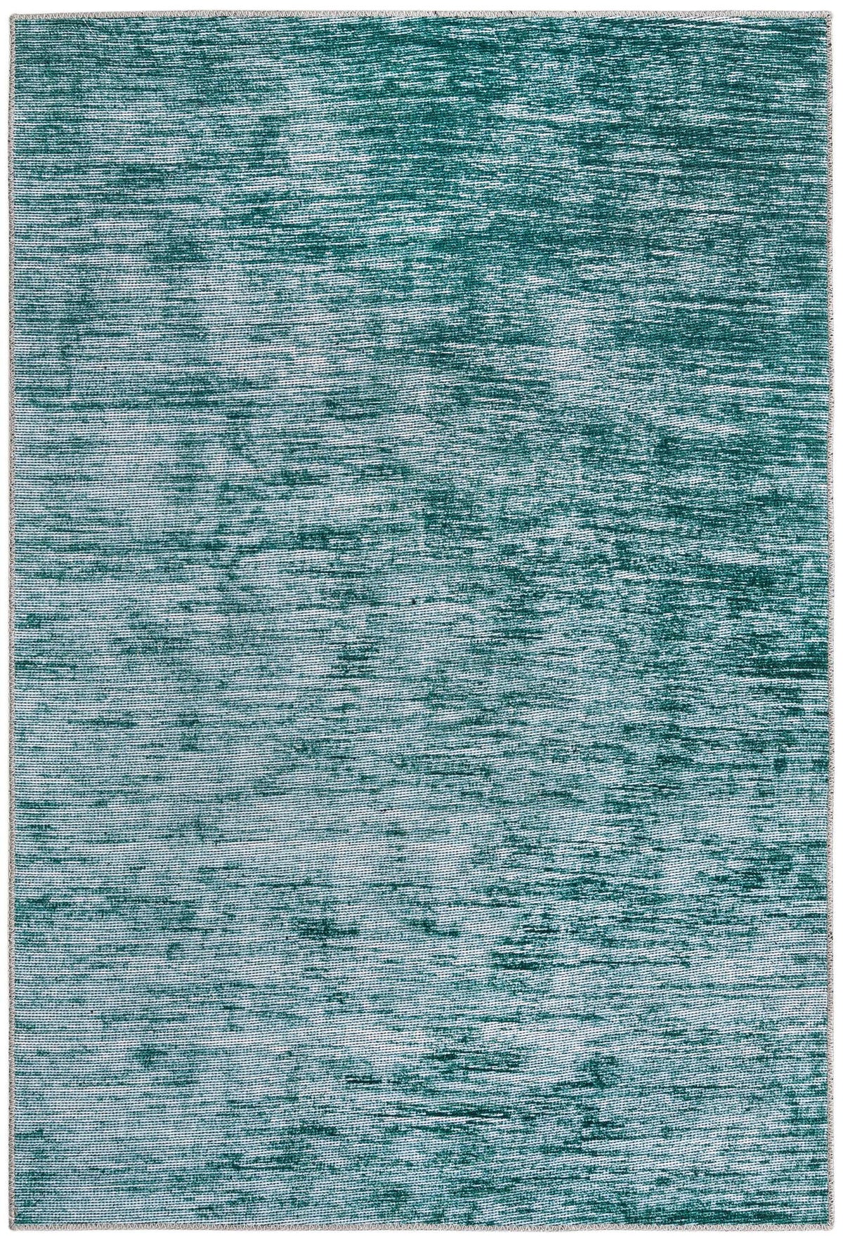 Asha Rosas Teal & Ivory Area Rug overhead Rectangle 4' x 6'