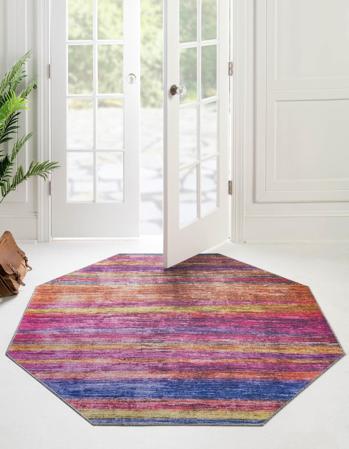 Asha Rosas Multi & Blue Area Rug | Original same-design same-color lifestyle, different shape permitted