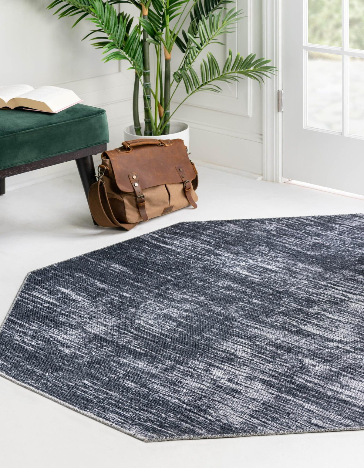 Asha Rosas Black & Ivory Area Rug | Unique Loom high-resolution supplier additional photo 3183662_image_1011.jpg