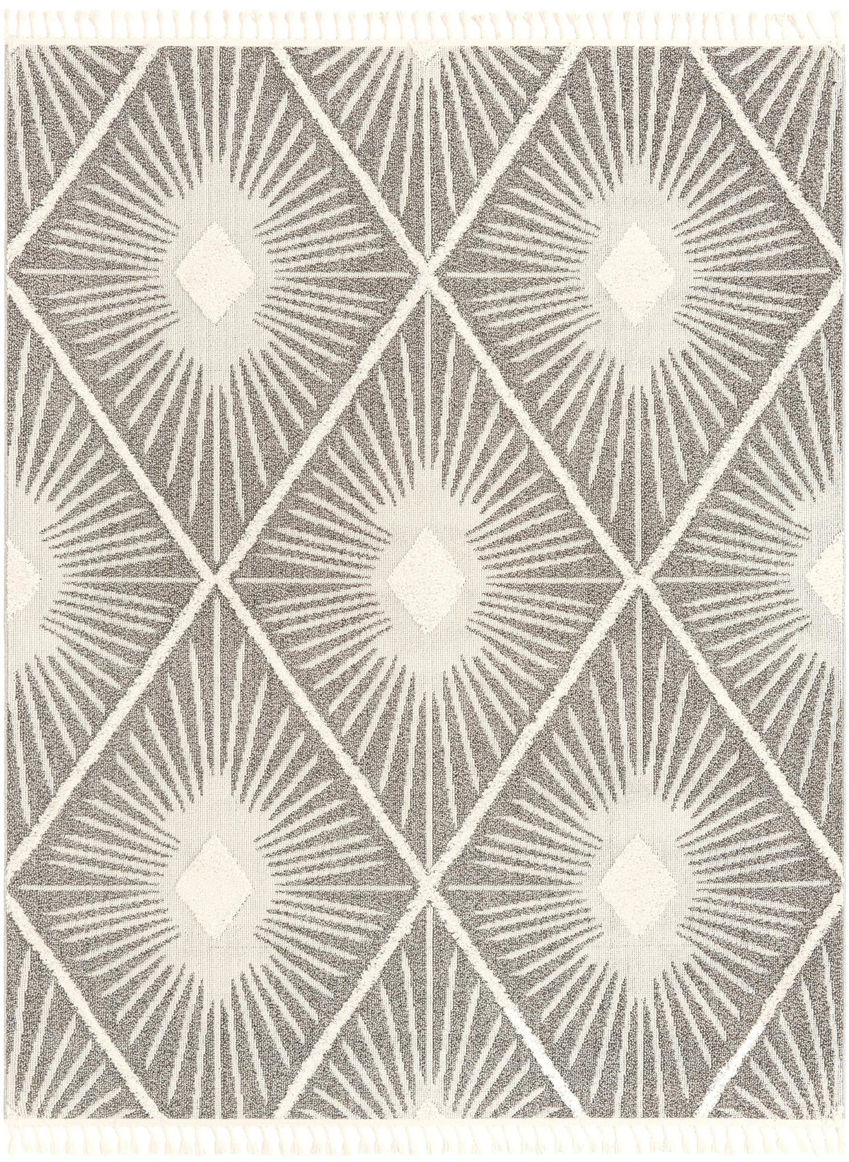 Boho Lilah Gray Ivory Area Rug | Exact default SKU 3188514 overhead hero