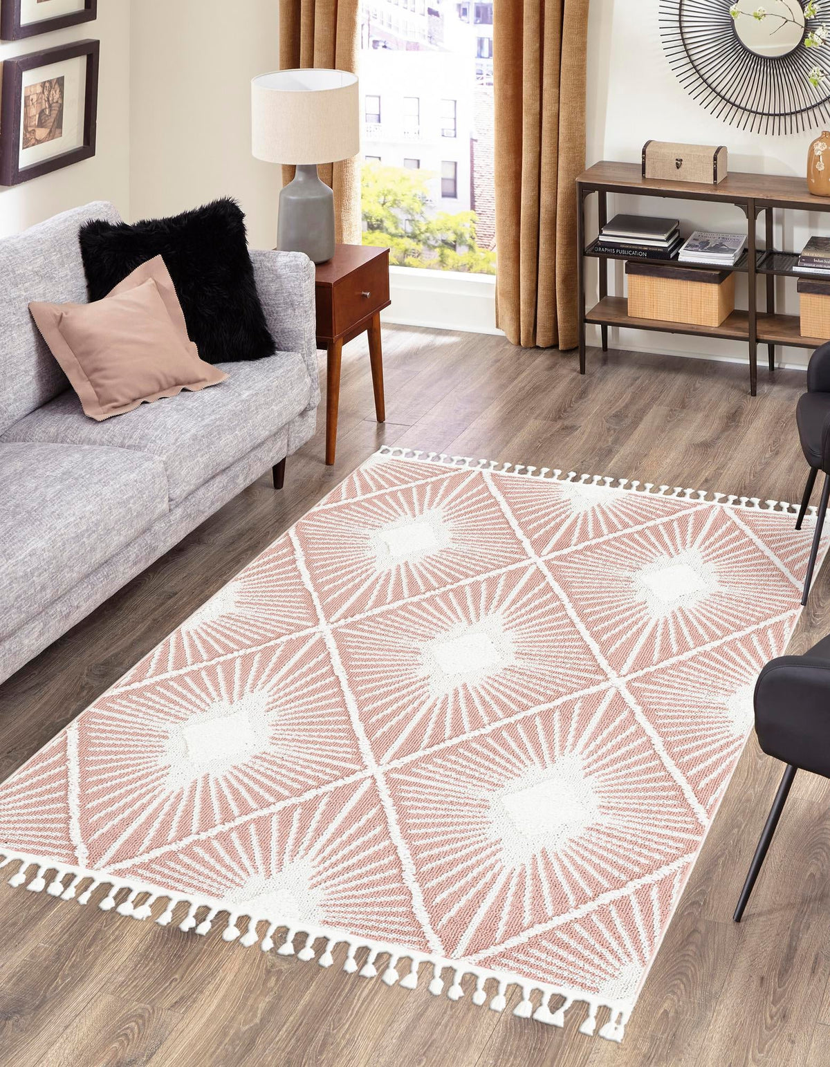 Boho Lilah Pink/Ivory | Matching Rectangle lifestyle