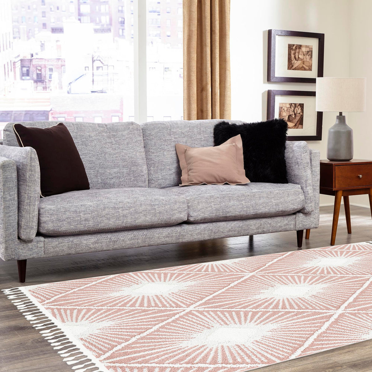 Boho Lilah Pink/Ivory | Supplier rug image / alternate view