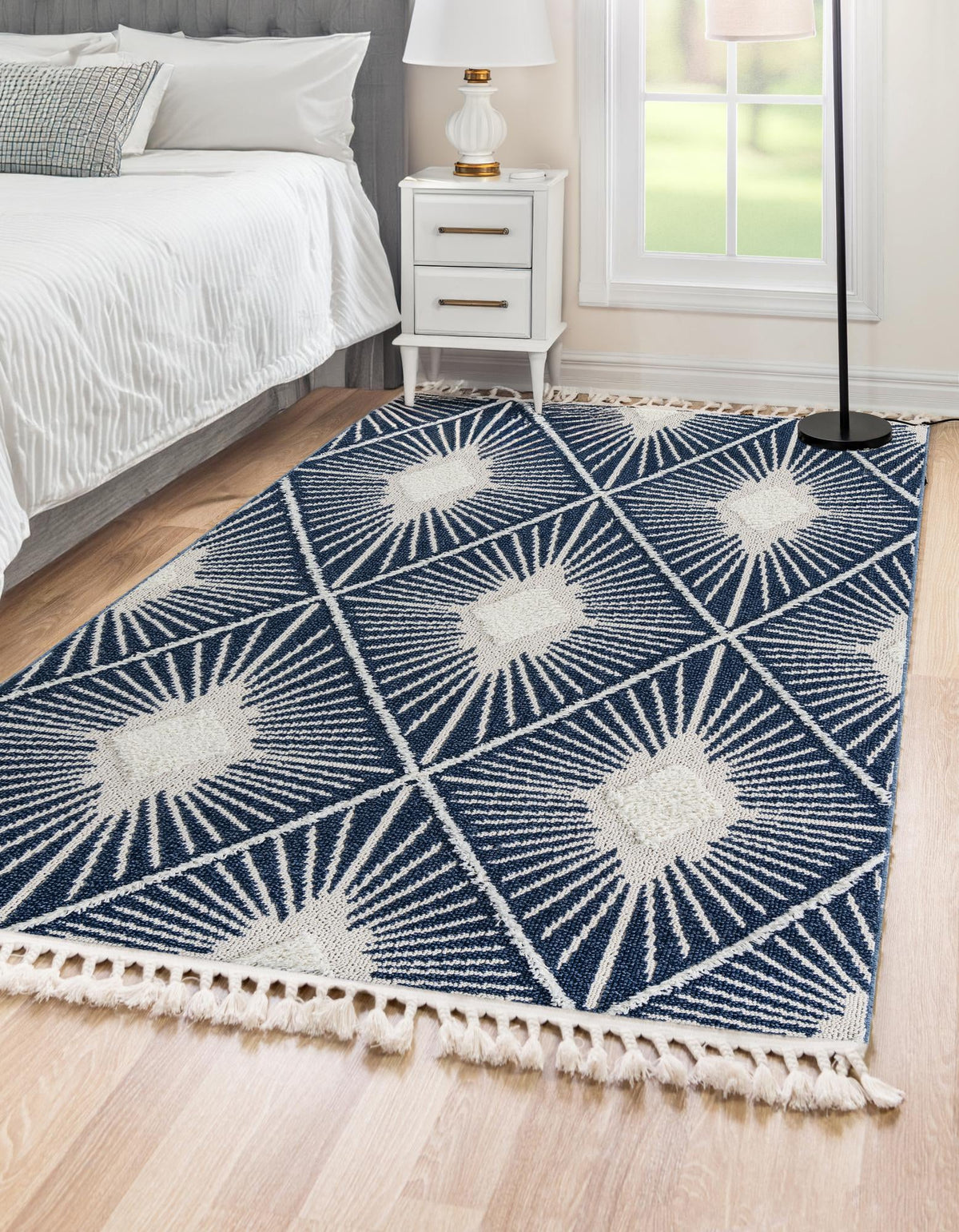 Boho Lilah Blue & Ivory Area Rug lifestyle Rectangle