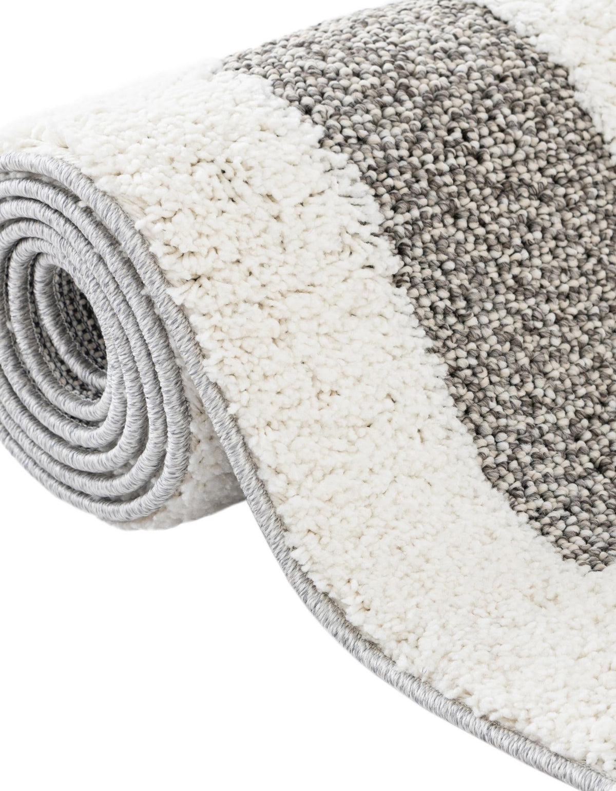 Boho Mimi Gray & Ivory Area Rug: Same design/color lifestyle; shape may differ
