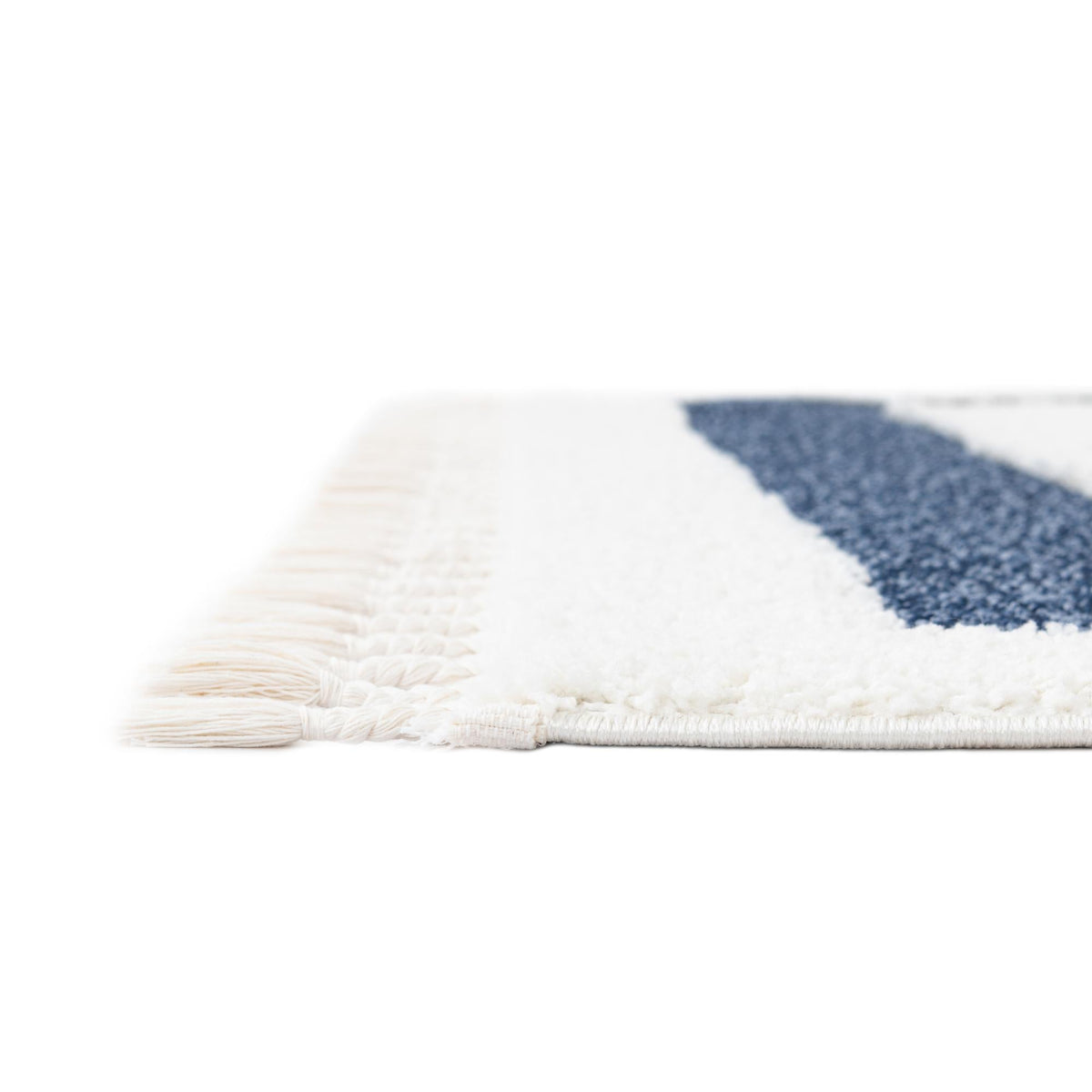 Boho Mimi Blue & Ivory Area Rug: Same design/color lifestyle; shape may differ