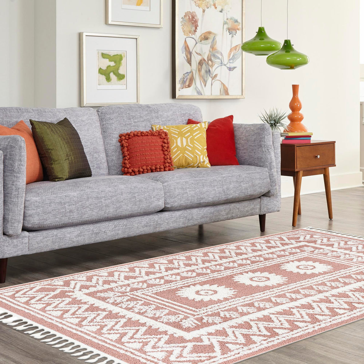 Boho Becca Pink & Ivory Area Rug | Original supplier photo 3