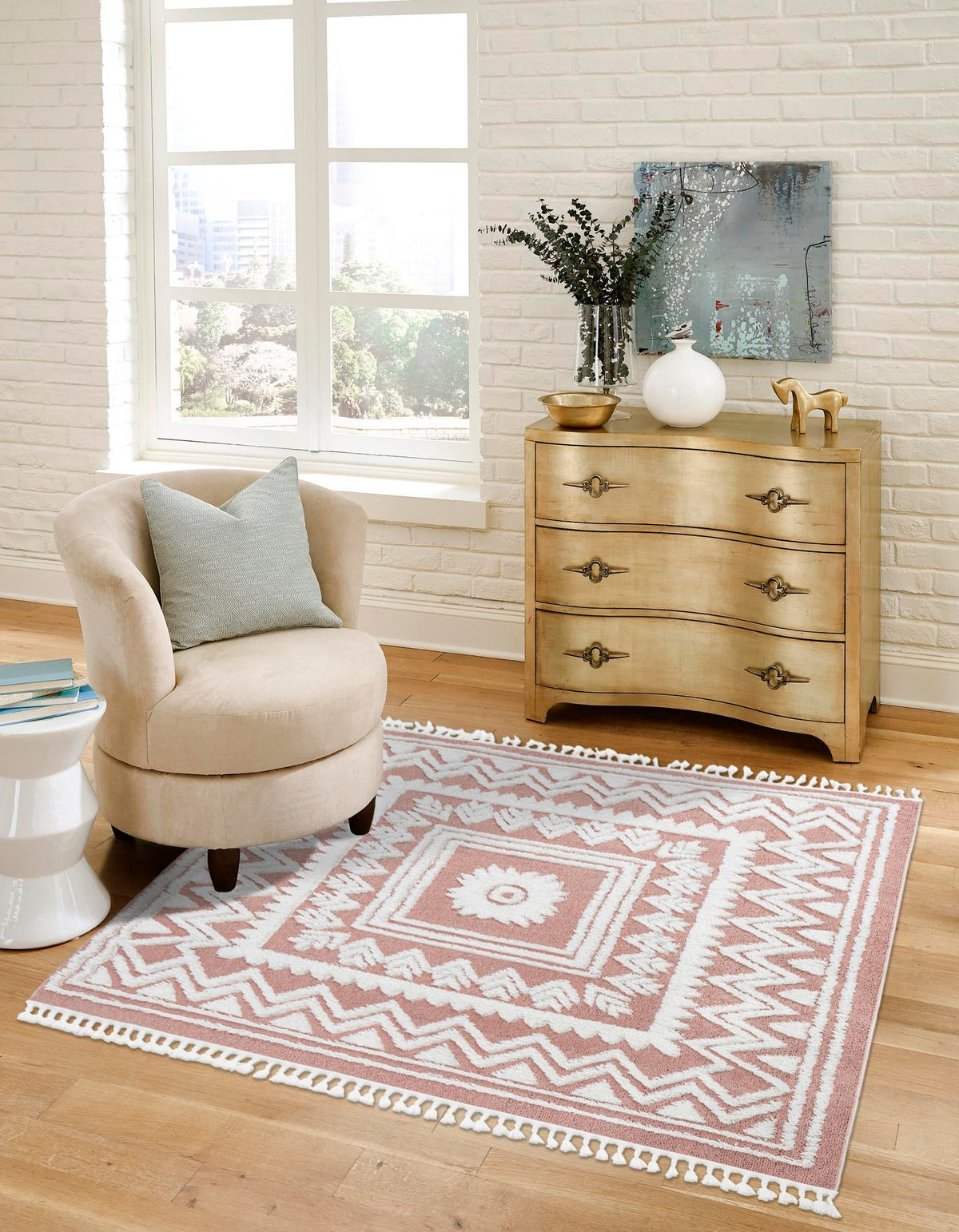 Boho Becca Pink & Ivory Area Rug | Original supplier photo 32