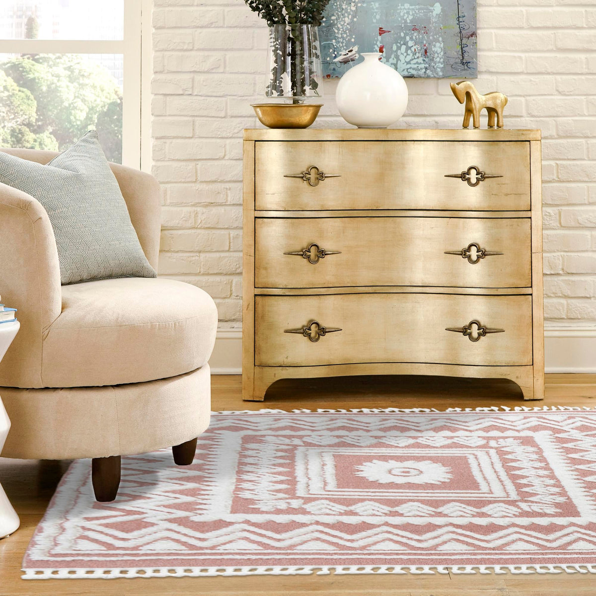 Boho Becca Pink & Ivory Area Rug | Original supplier photo 34