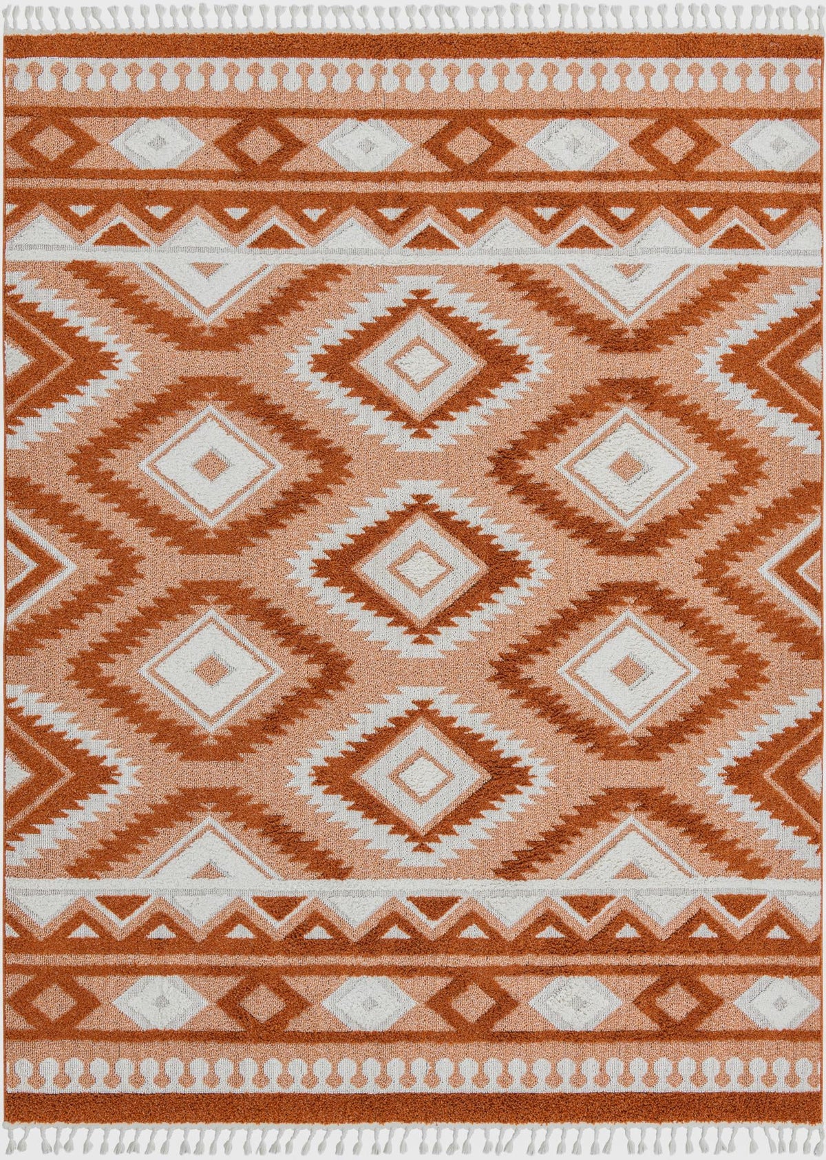 Boho Gigi Rust Red & Ivory Area Rug: Exact default SKU 3188683 overhead
