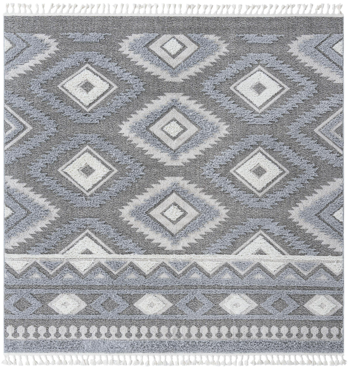 Boho Gigi Gray & Ivory Area Rug | Rectangle overhead alternative