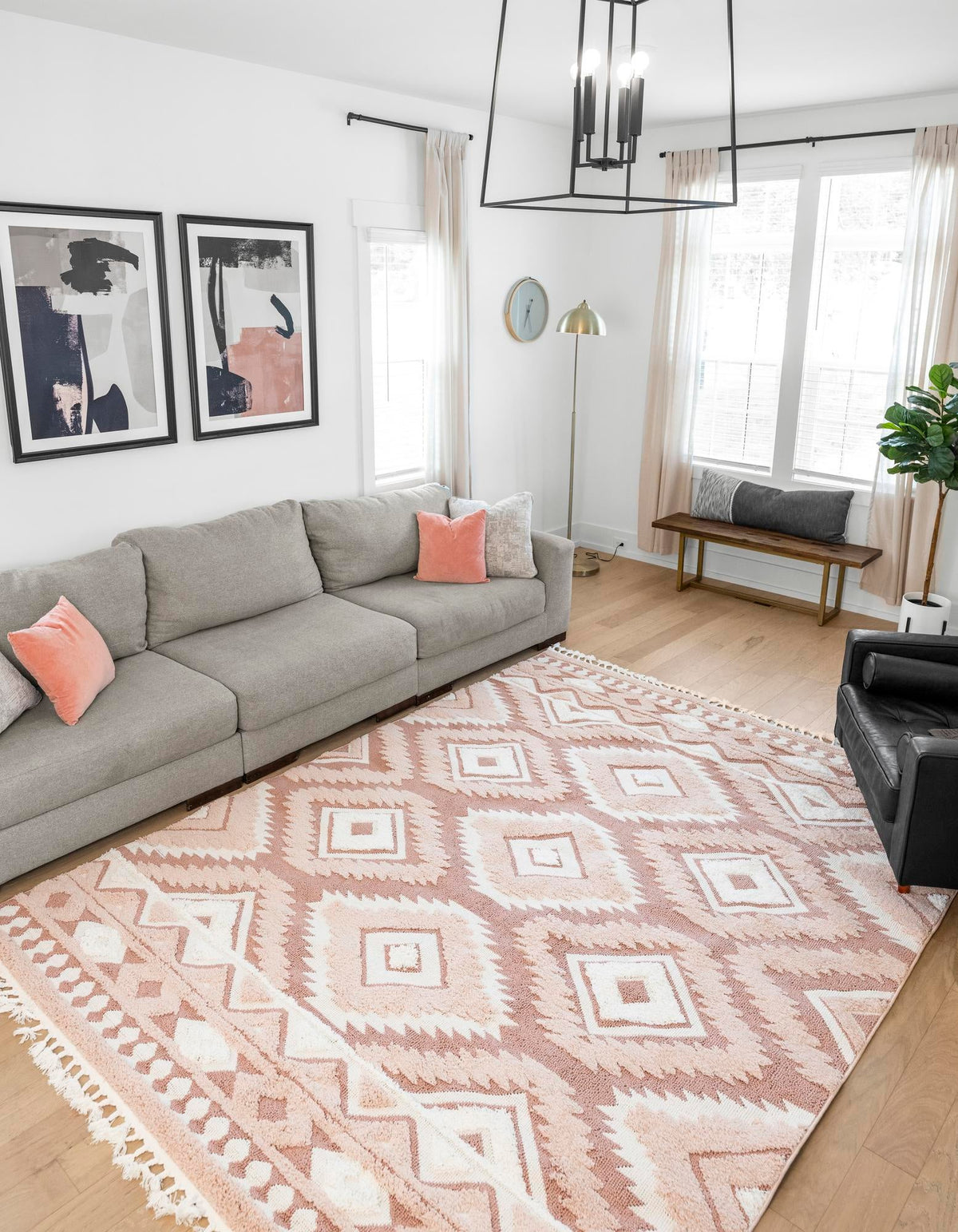 Boho Gigi Pink/Ivory | Matching Rectangle lifestyle