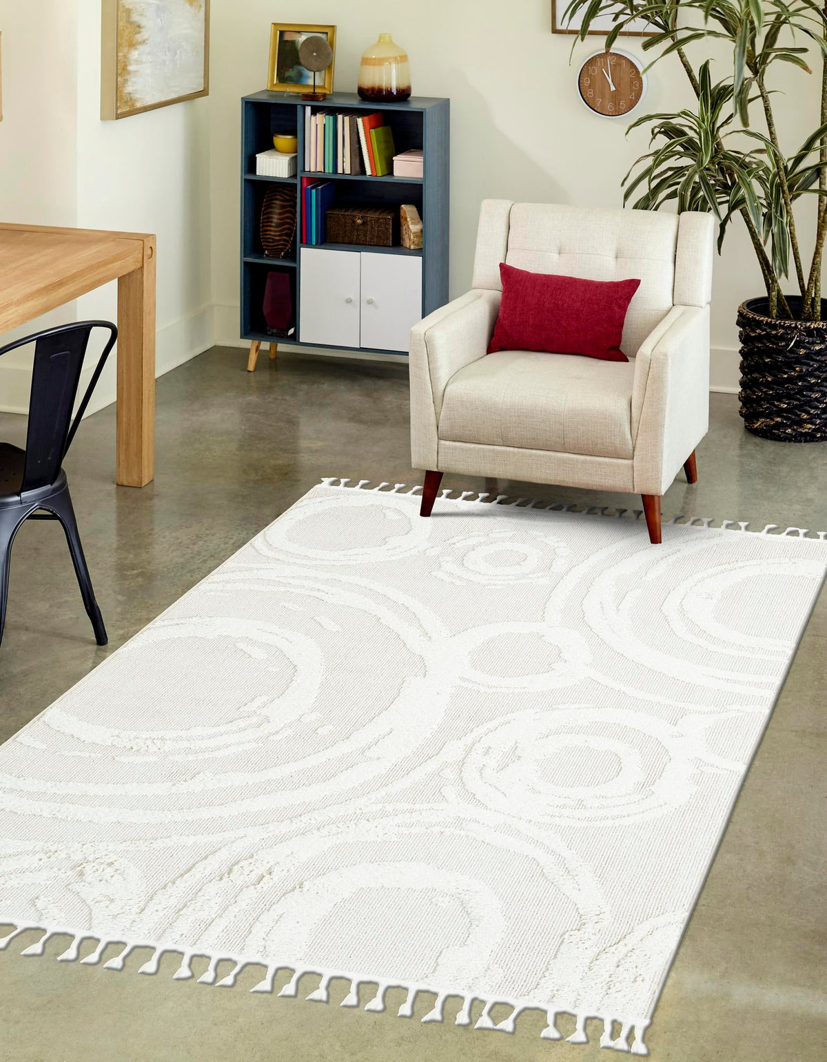 Boho Sas Ivory & Beige Area Rug | Rectangle in room