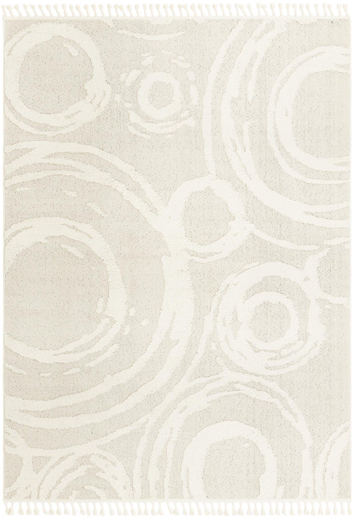 Boho Sas Ivory & Beige Area Rug | Rectangle overhead | SKU 3188738