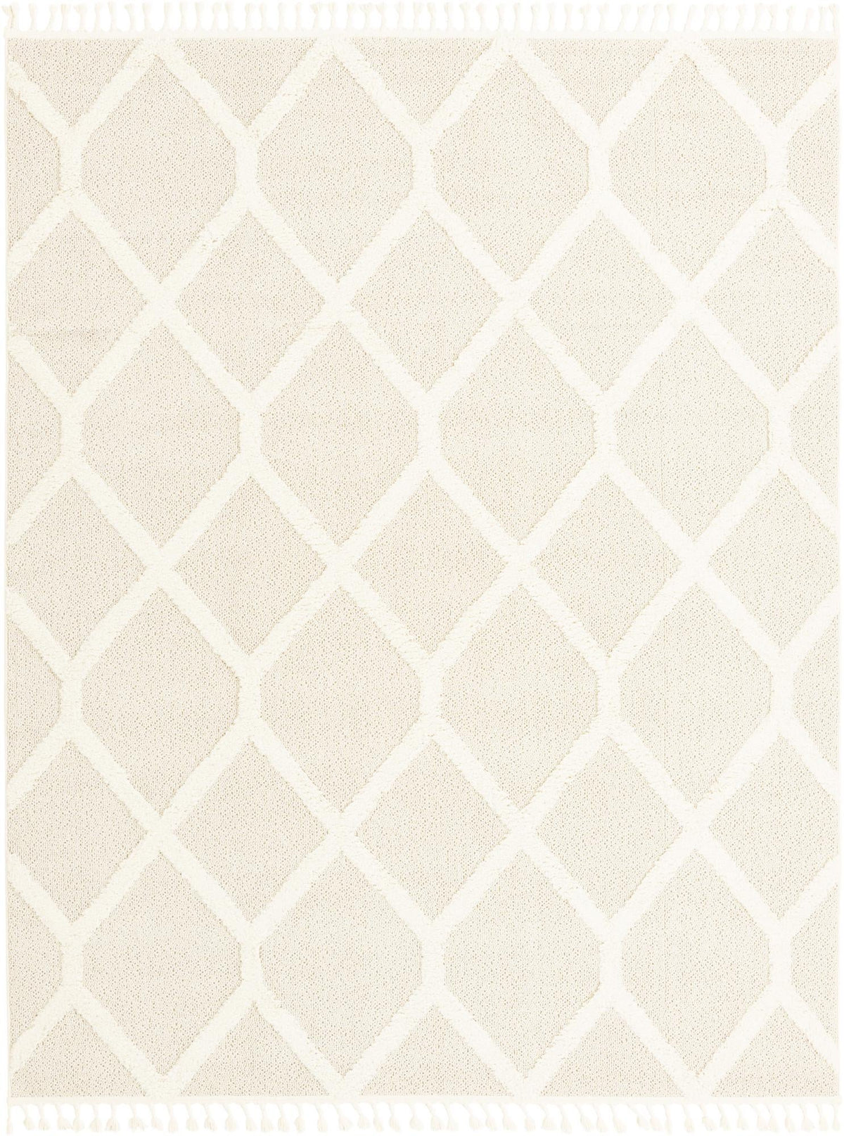 Boho Tiffany Ivory Area Rug overhead Rectangle 7' 10" x 10'