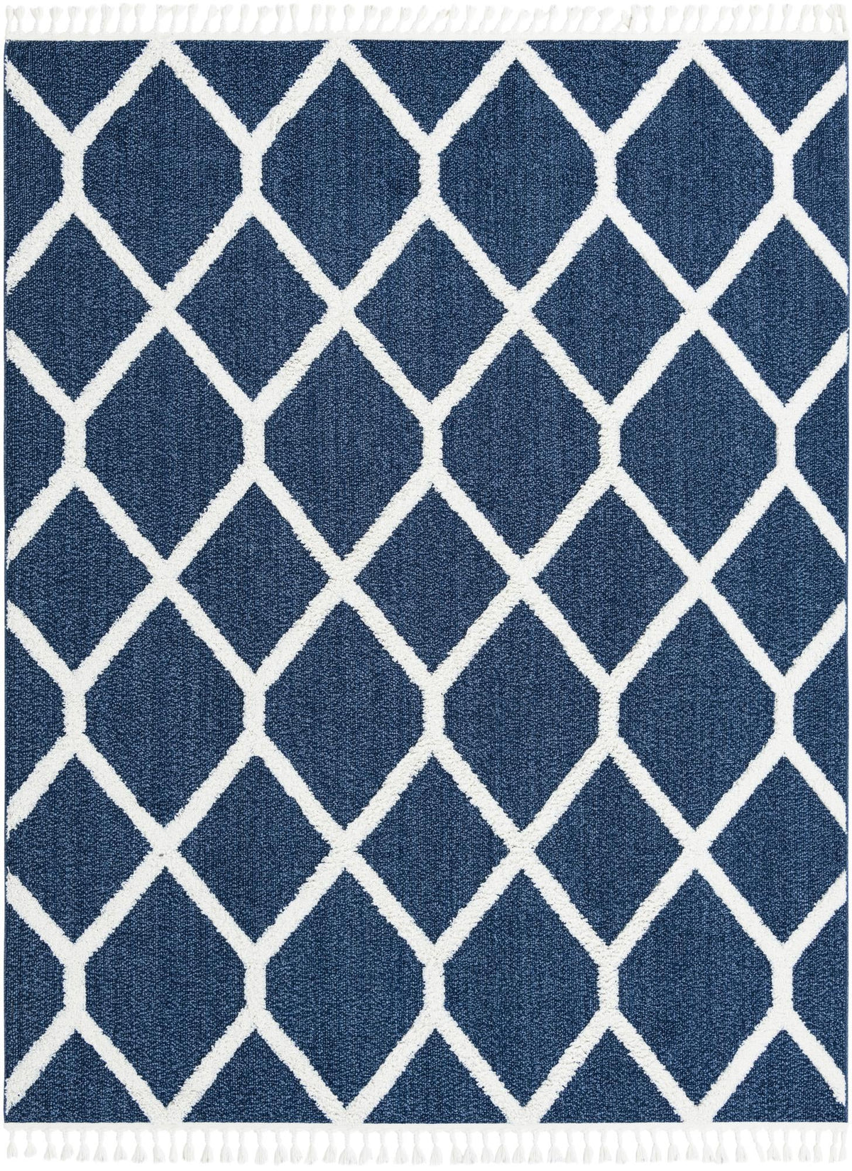Boho Tiffany Blue & Ivory Area Rug overhead Rectangle 7' 10" x 10'