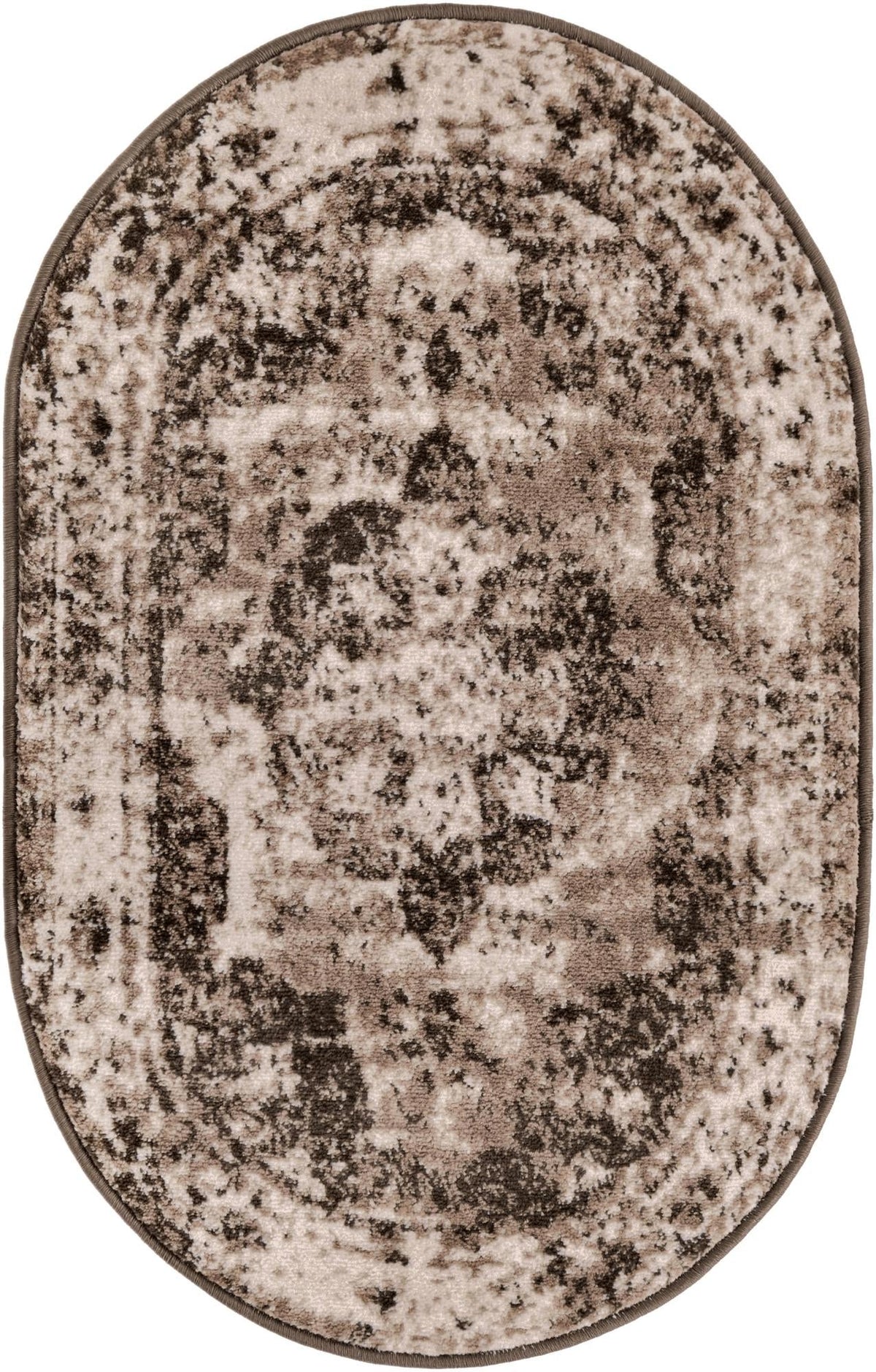 Sofia Salle Garnier Light Brown & Ivory Area Rug | Original manufacturer close-up / detail / alternate shape 