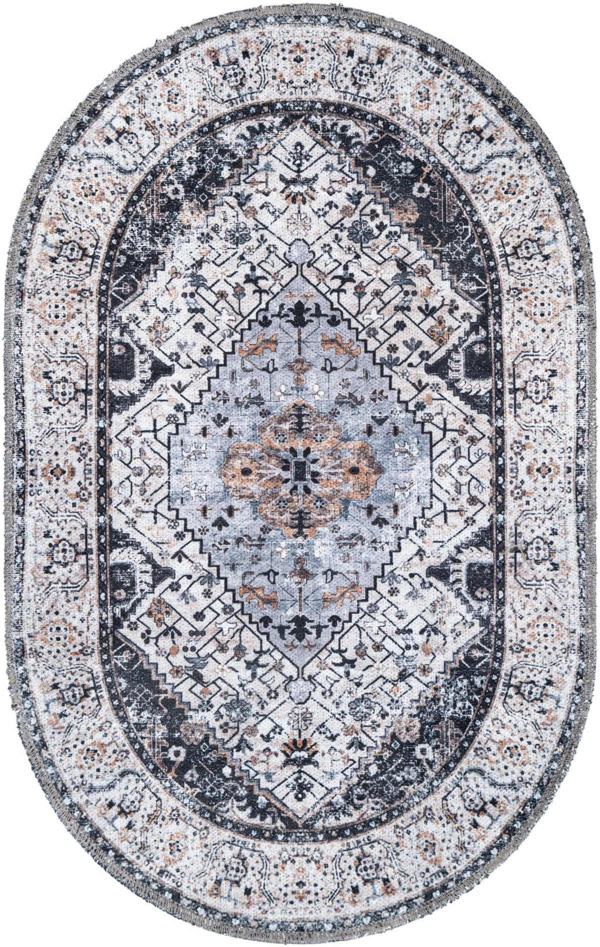 Yara Yash Linen Charcoal & Beige Area Rug | original supplier alternate detail or shape