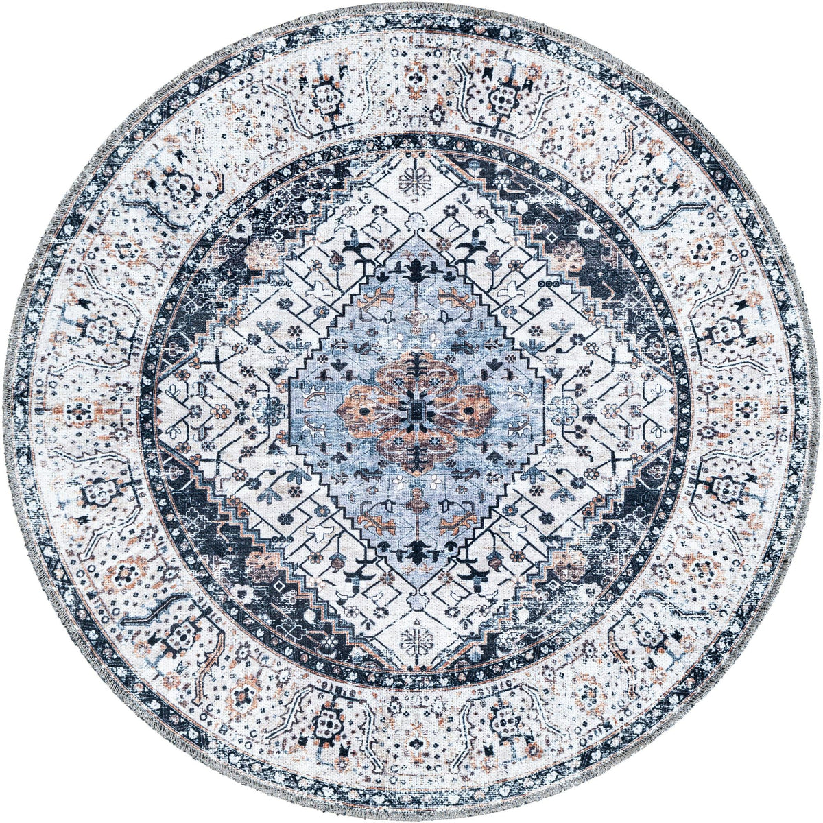 Yara Yash Linen Charcoal & Beige Area Rug | original supplier alternate detail or shape