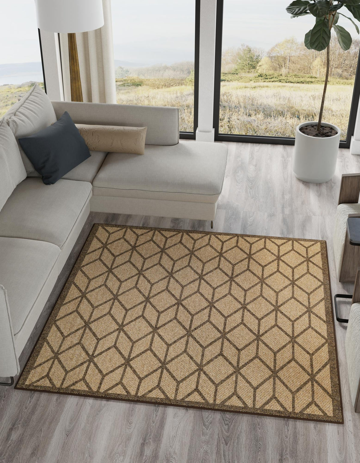 Dunes Mchenga Mustard Yellow/Brown | Matching Square lifestyle