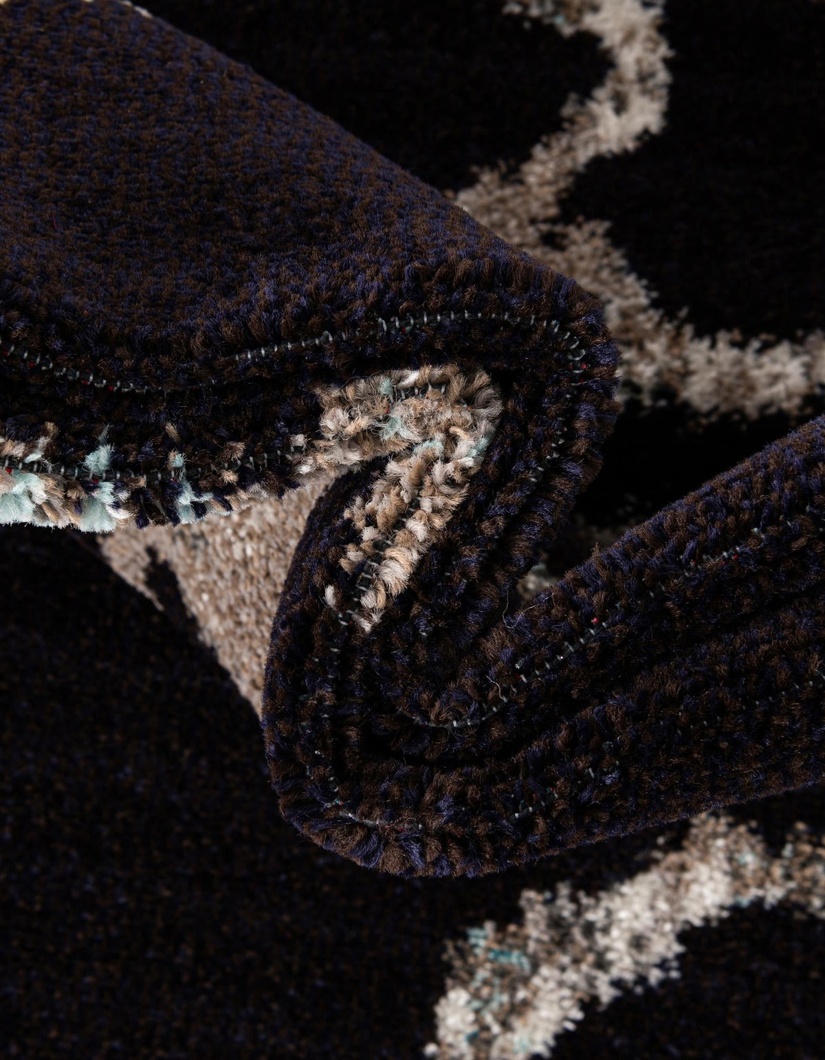 Penrose Hannah Navy Blue & Beige Area Rug | Manufacturer additional original detail or rug view
