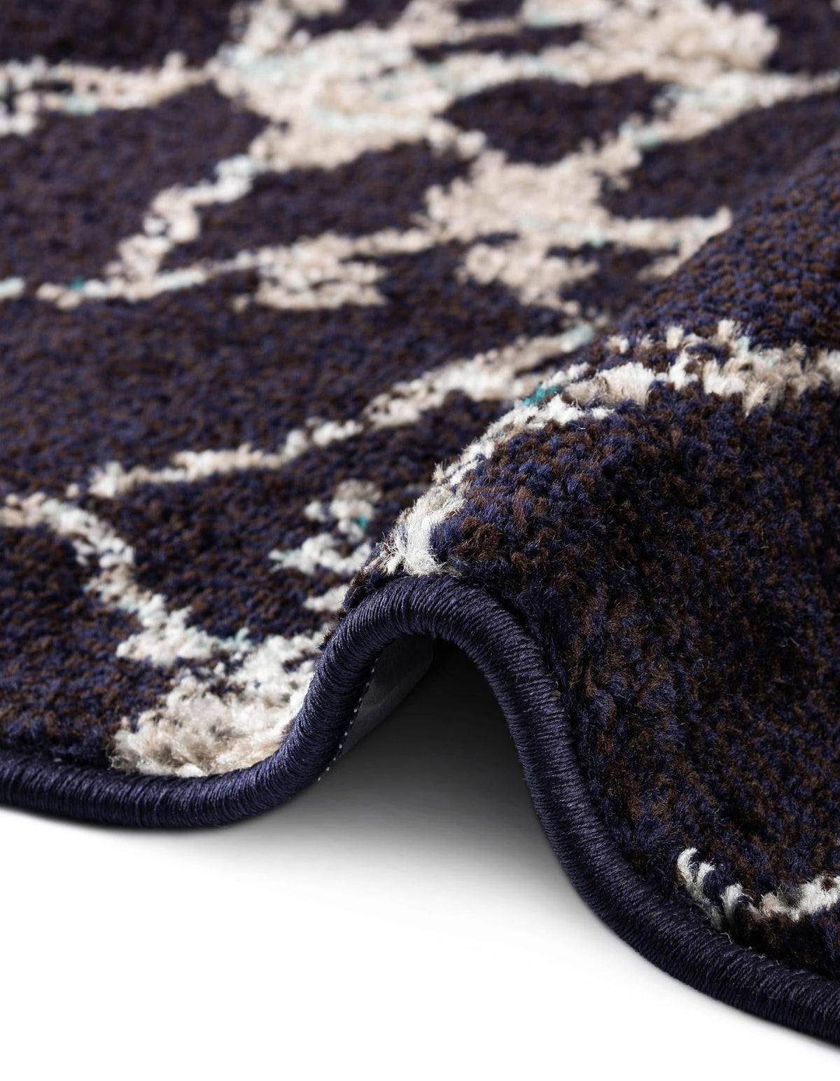 Penrose Hannah Navy Blue & Beige Area Rug | Manufacturer additional original detail or rug view