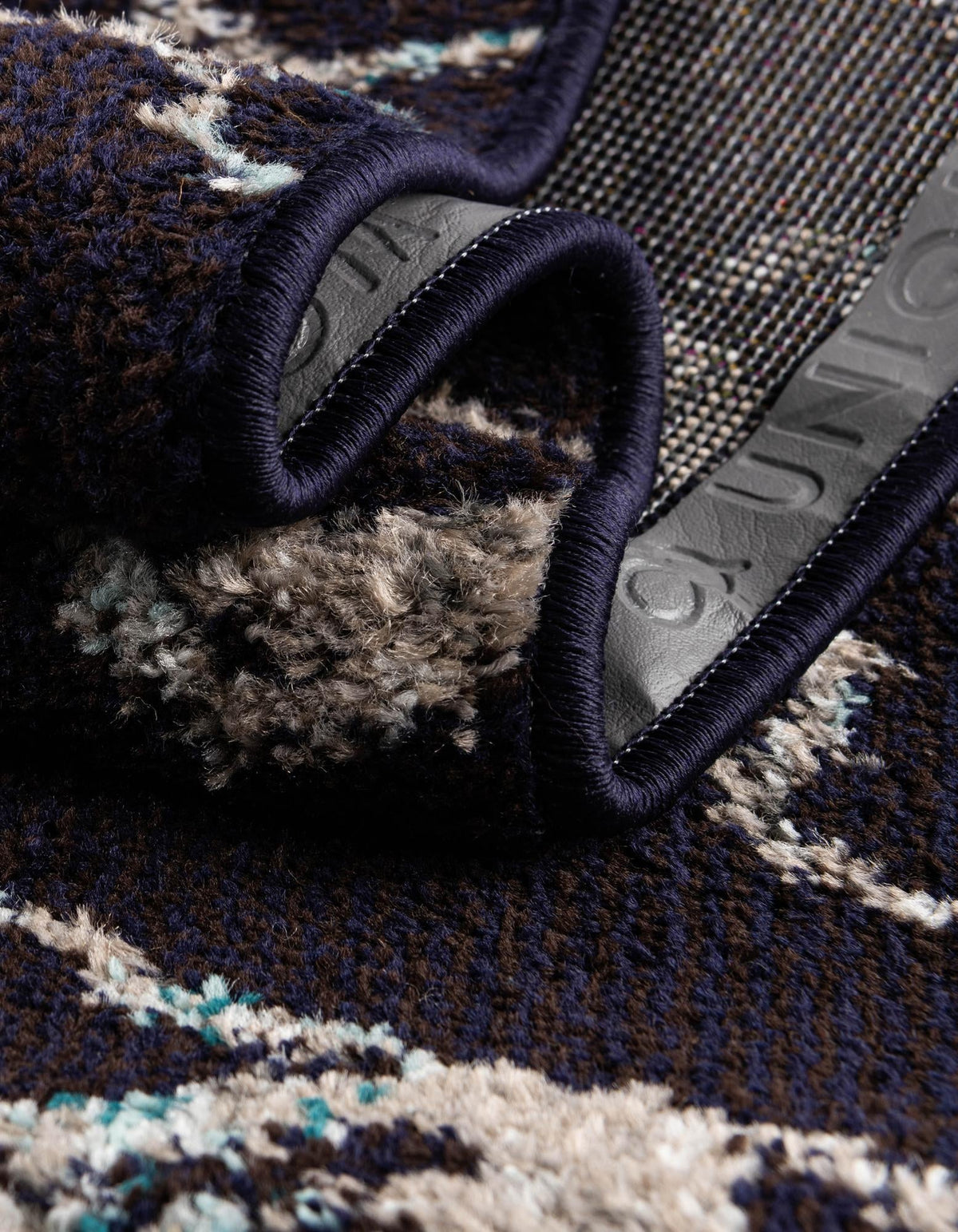 Penrose Hannah Navy Blue & Beige Area Rug | Manufacturer additional original detail or rug view