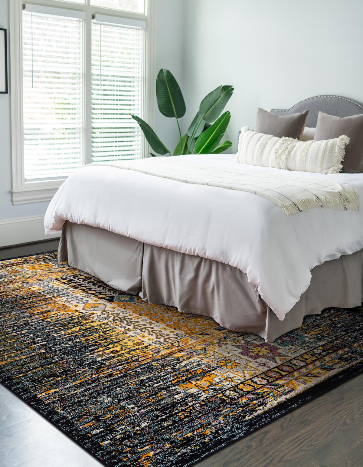 Penrose Kristen Navy Blue & Brown Area Rug | Unique Loom high-resolution supplier additional photo 3210626_image_1011.jpg