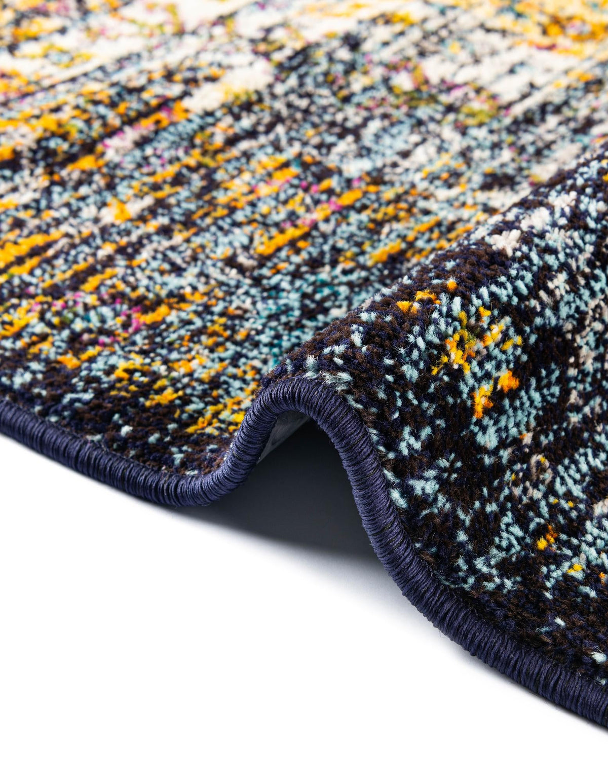 Penrose Kristen Navy Blue & Brown Area Rug | Unique Loom high-resolution supplier additional photo 3210626_image_1035.jpg