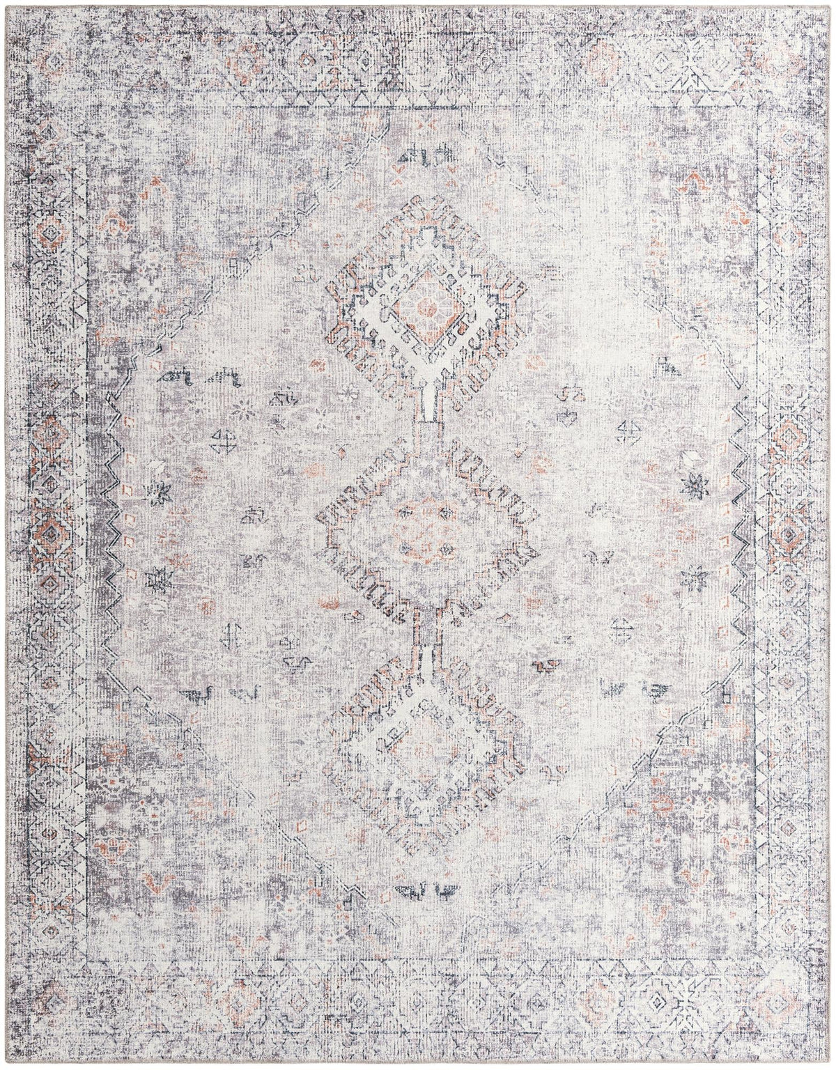Yara Akash Ivory and Beige & Black Area Rug overhead Rectangle 7' 10" x 10'