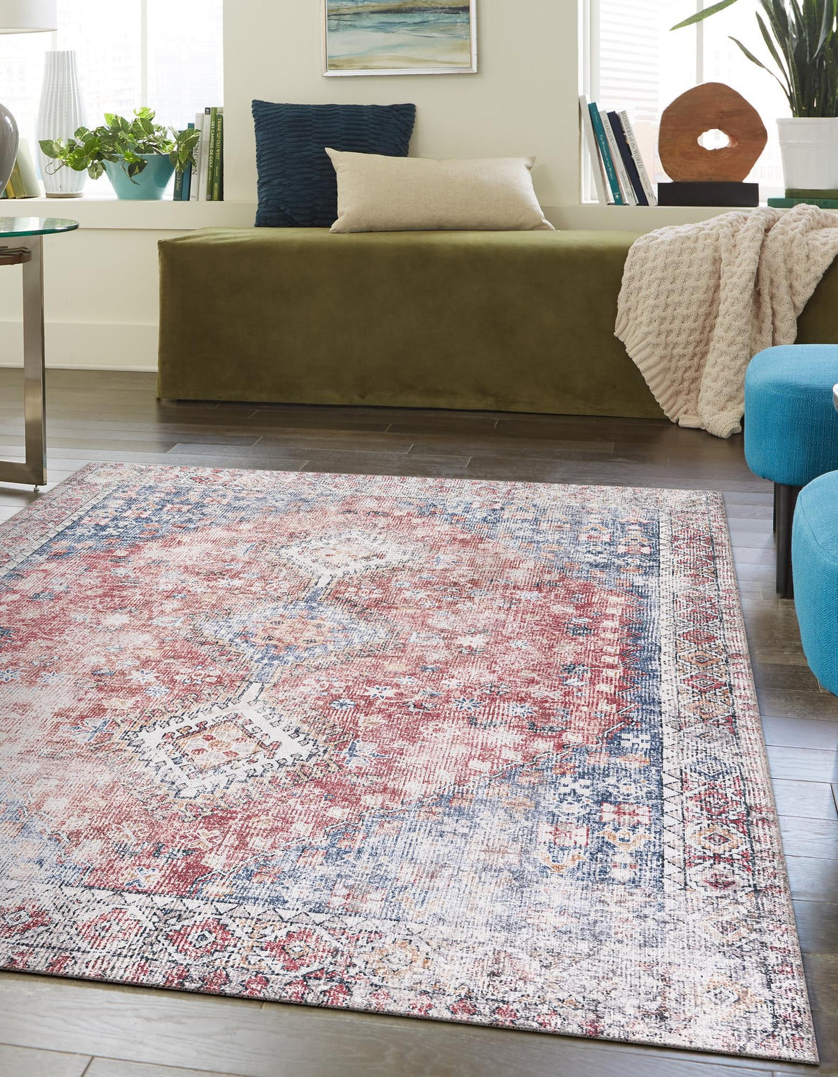 Yara Akash Red and Navy Blue & Blue Area Rug | Unique Loom high-resolution supplier additional photo 3211734_image_1013.jpg