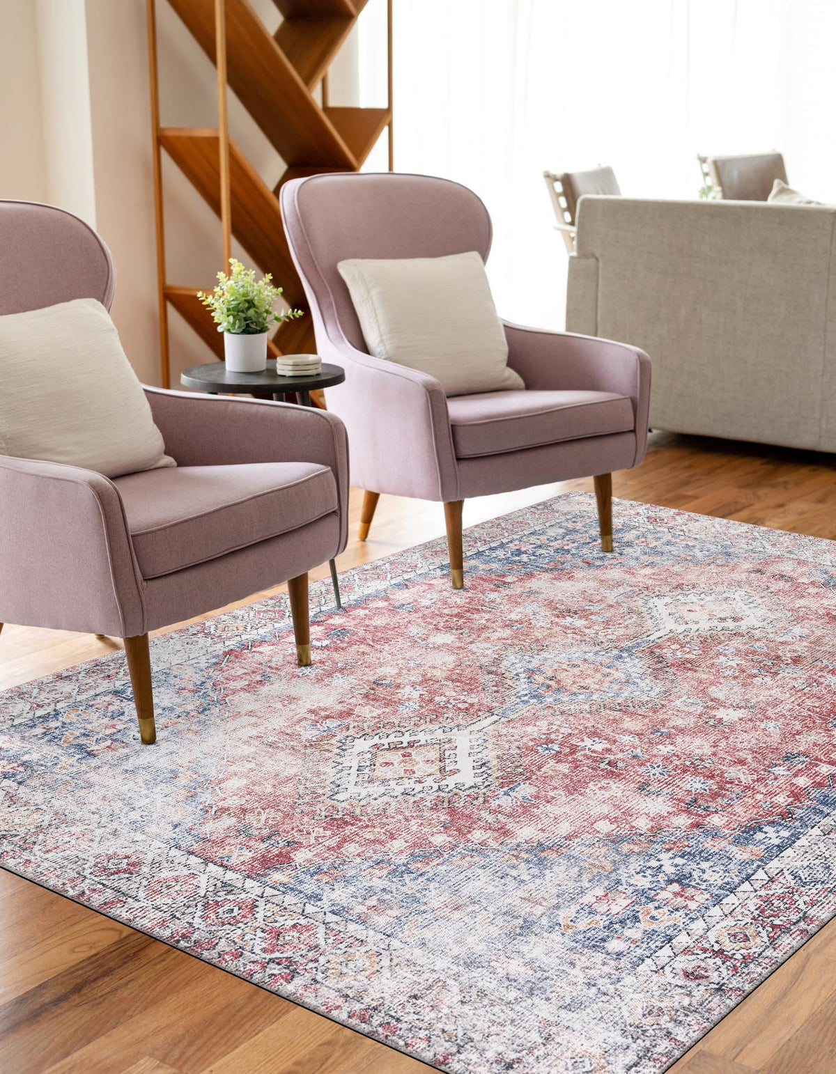 Yara Akash Red and Navy Blue & Blue Area Rug | Unique Loom high-resolution supplier additional photo 3211734_image_1015.jpg