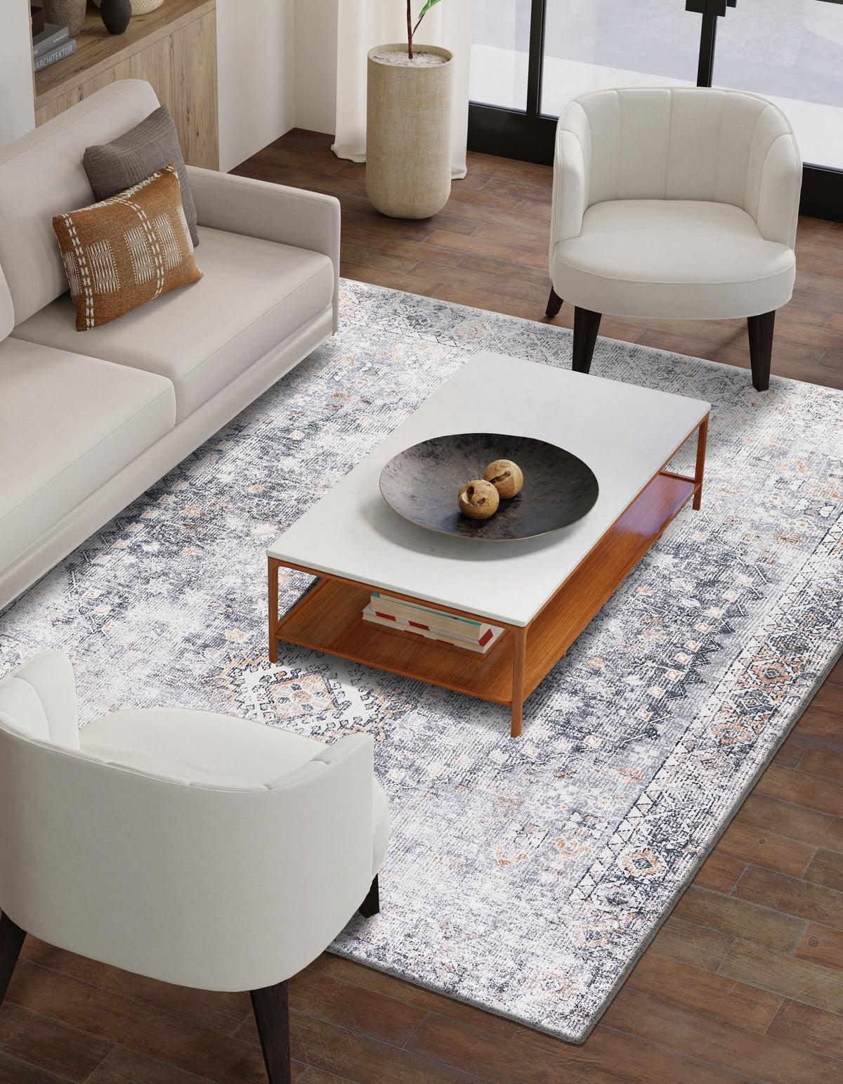 Yara Akash Antique Gray/Black | Supplier rug image / alternate view